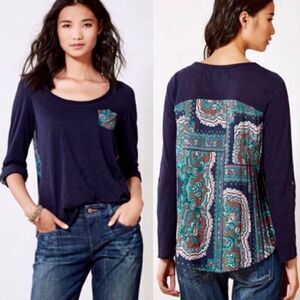 Anthropologie Paper Locket Accordian Long-Sleeve Tee